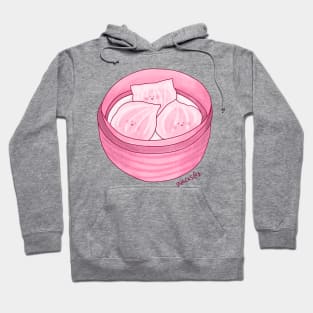 Shrimp dumplings in PINK Hoodie